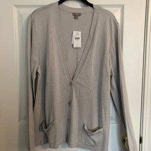 J Jill XL gray cardigan w/pockets Long sleeve